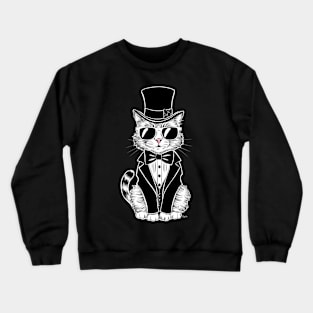 Furry cat in sunglasses vintage art Crewneck Sweatshirt